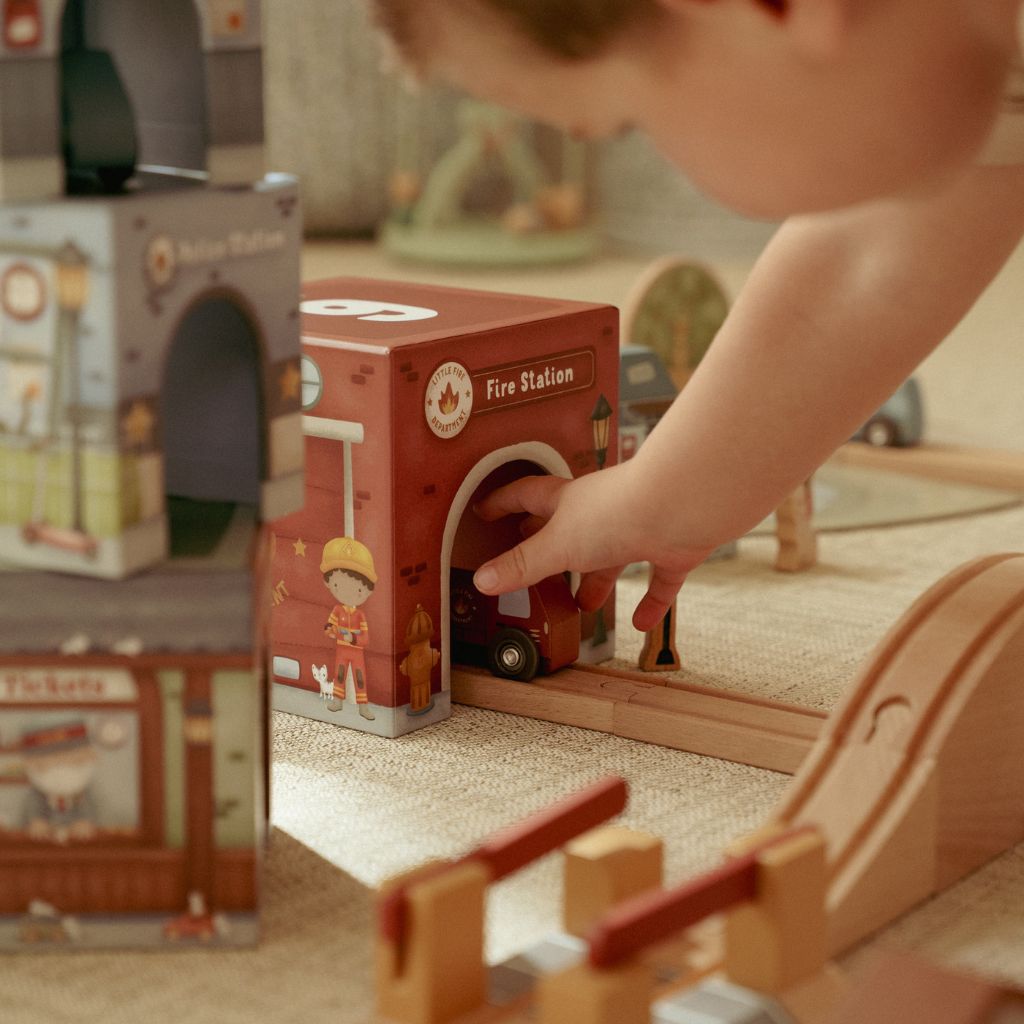 Little Dutch Stapelblokken met houten auto's