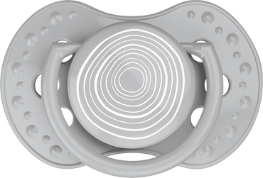 Difrax Fopspeen + 6 maanden LOVI Dynamic Harmony Light Grey/Dark Grey - 2 stuks