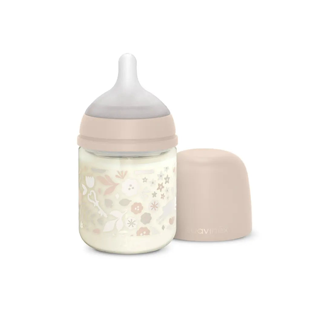 Suavinex Biberon en verre Wonderland 0+ Débit lent Rose 120 ml