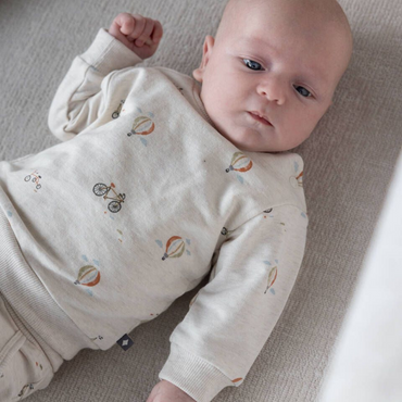 Feetje Sweater AOP - Mini Adventure m 68 Offwhite Melange Jongens