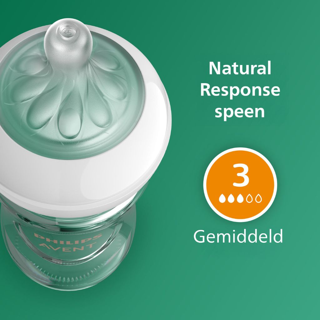 Philips AVENT Glazen zuigfles Natural Response transparant 240 ml - 3 stuks