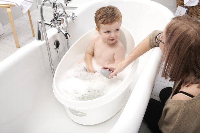 Shnuggle Baignoire pour enfants blanc-gris clair