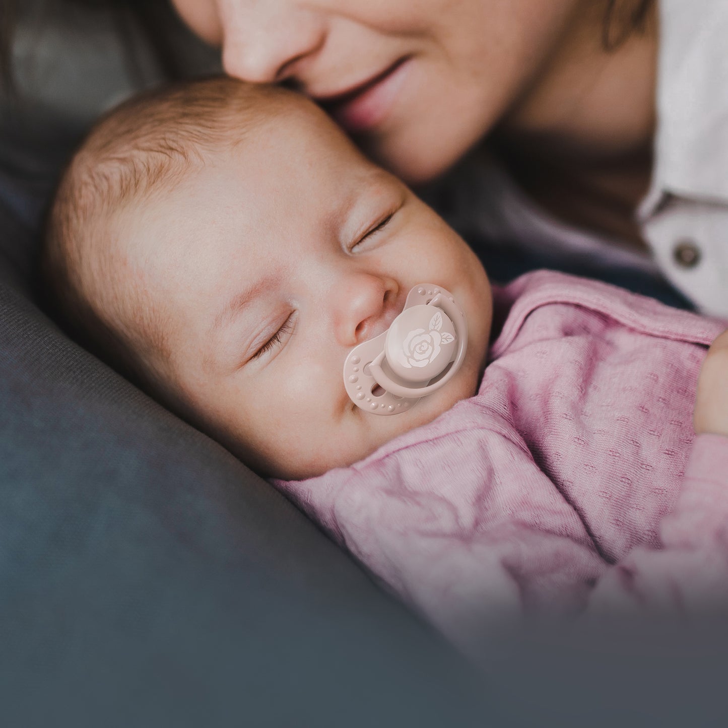 Difrax Sucette + 0 mois LOVI Dynamic Newborn Baby Shower Pink - 2 pièces