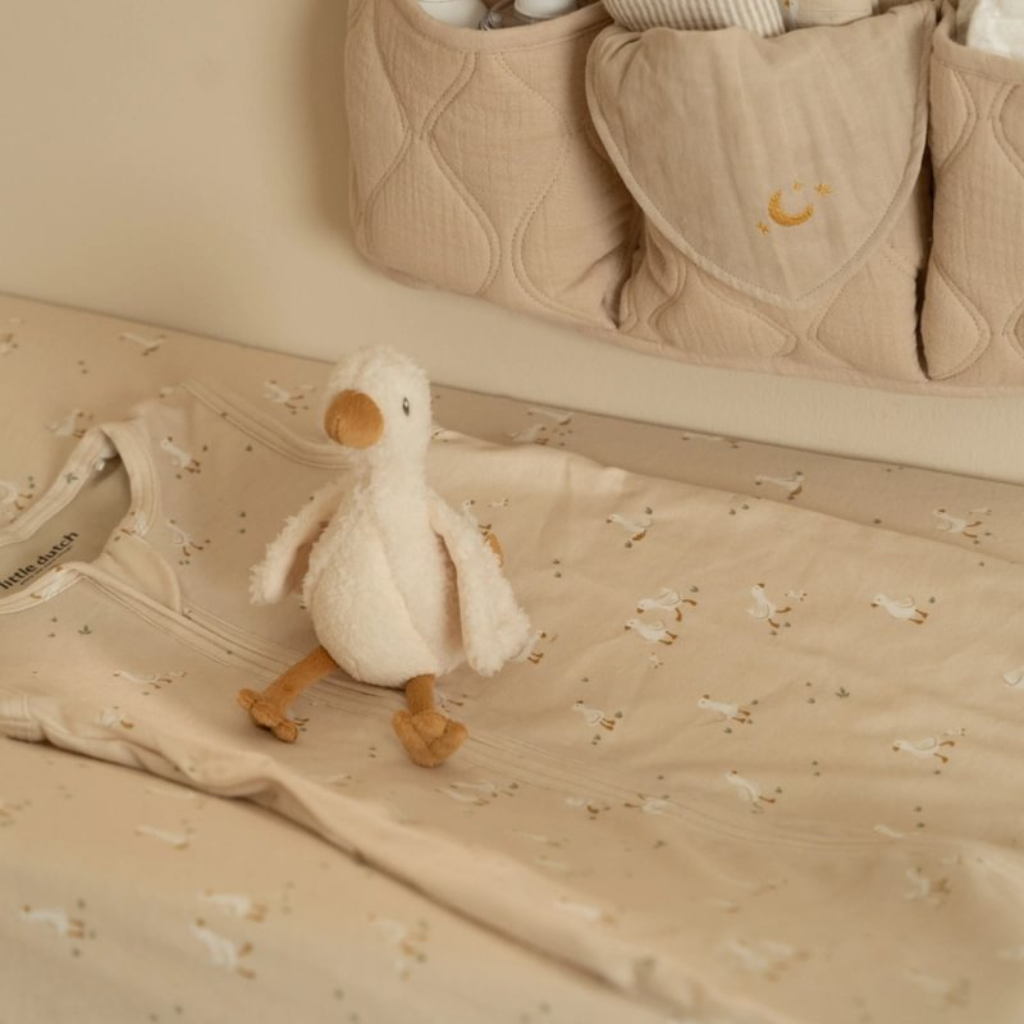 Little Dutch Hoes voor waskussen Newborn Naturals Little Goose Beige