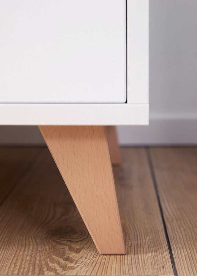 Quax Chambre de bébé 3 pièces (lit + commode + armoire 2 portes) Loft White