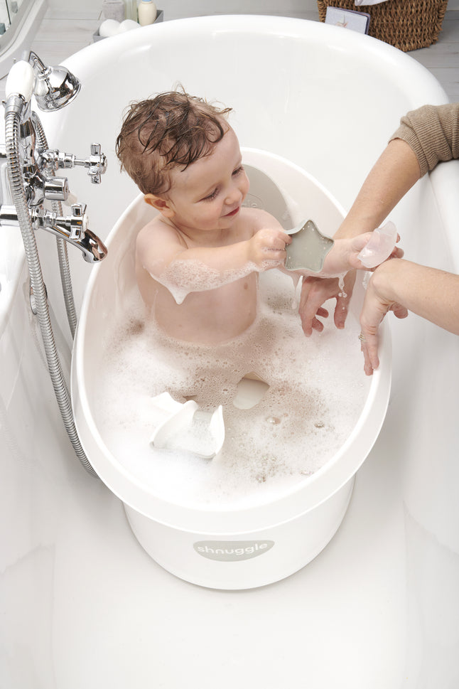 Shnuggle Baignoire pour enfants blanc-gris clair