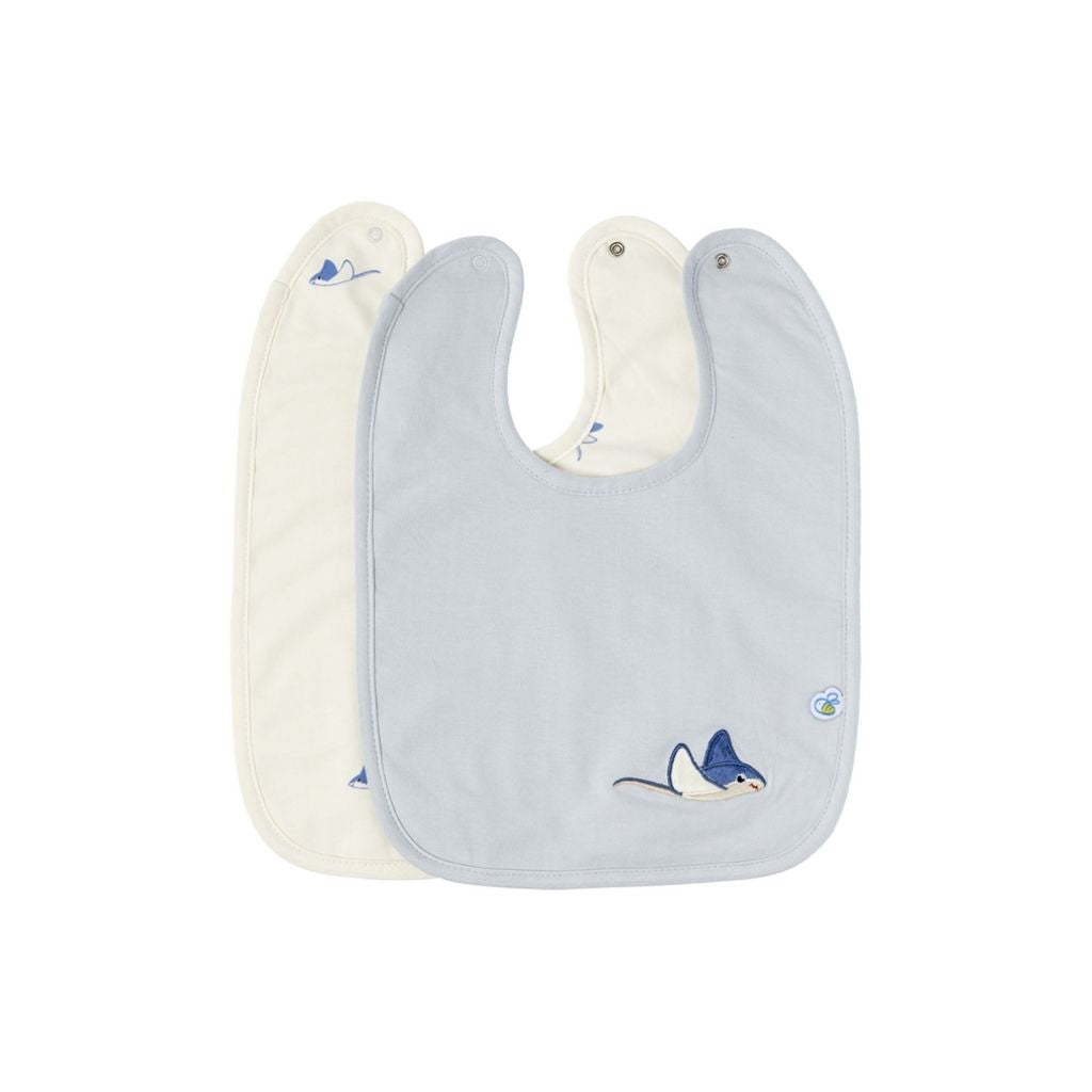 Dreambee Slabbetje Billie rog grijs/beige - 2 stuks
