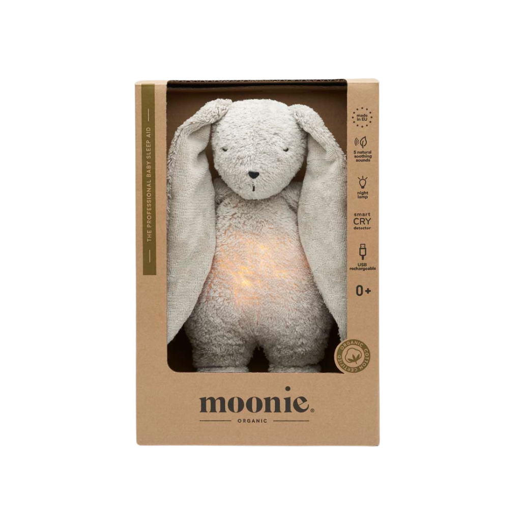 Moonie Knuffel met licht Humming Bunny Grey 28 cm