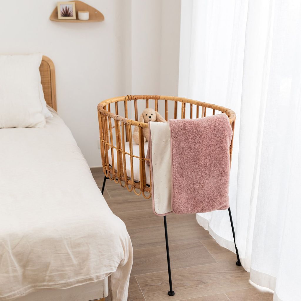 Bemini Deken voor wieg of park Jersey Vintage Pink B 75 x L 100 cm