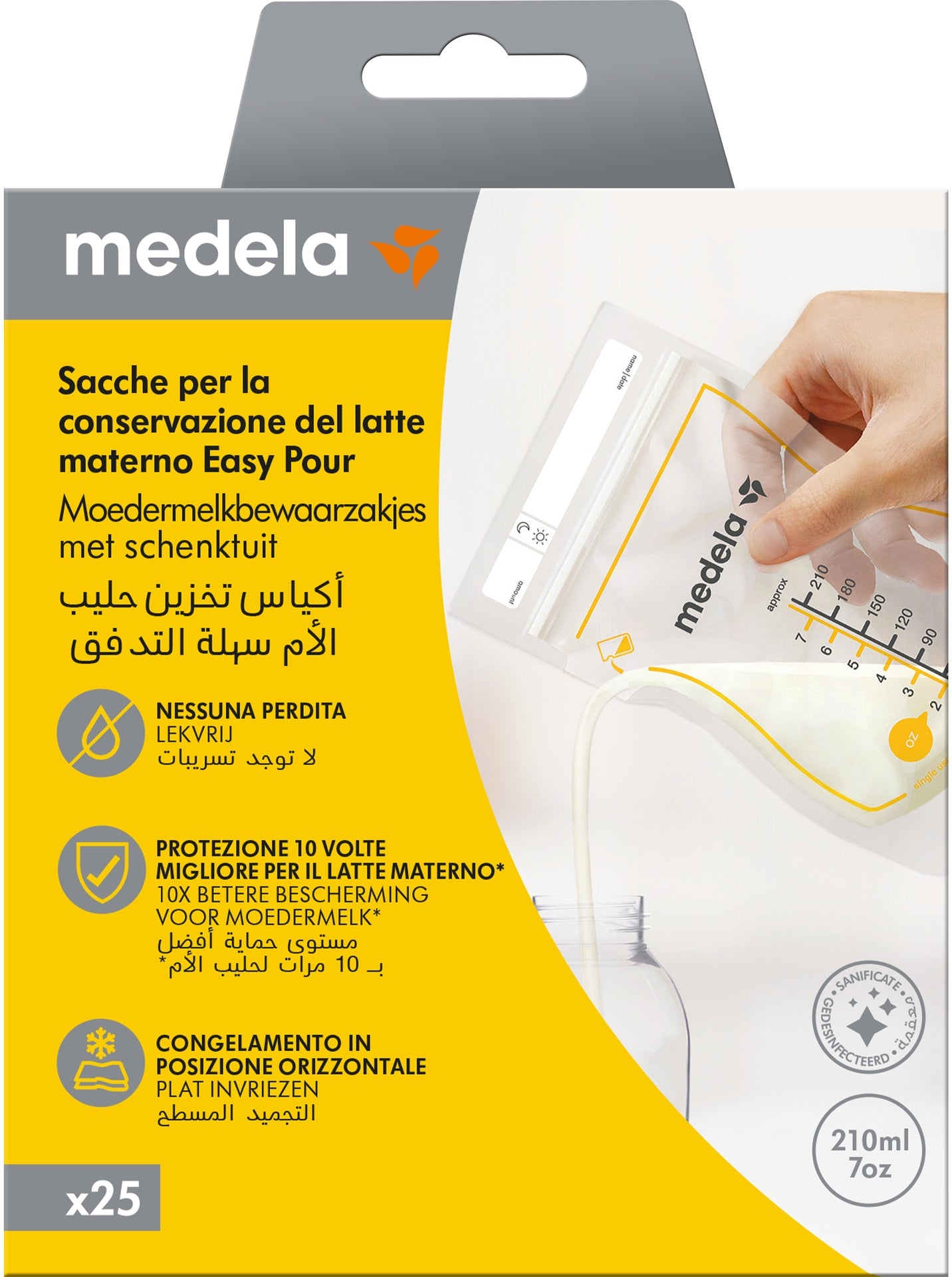 Medela Sachets de conservation pour lait maternel avec bec verseur 210 ml - 25 pièces