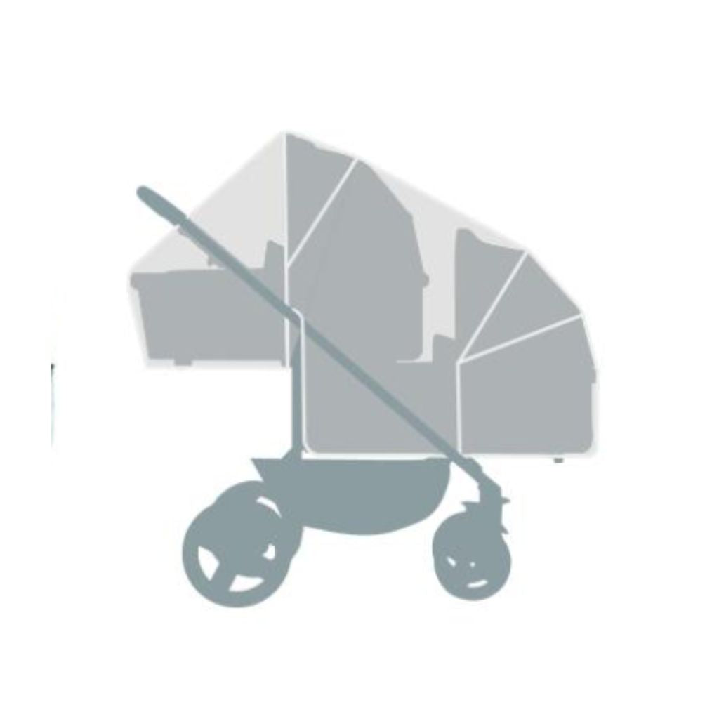Regenhoes voor twee draagmanden, voor wandelwagen Pericles 1GO2