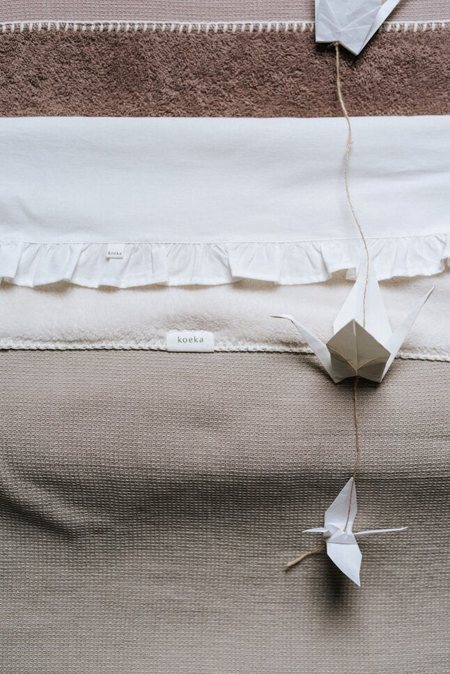 Koeka Laken voor wieg of park Ruffle Warm White