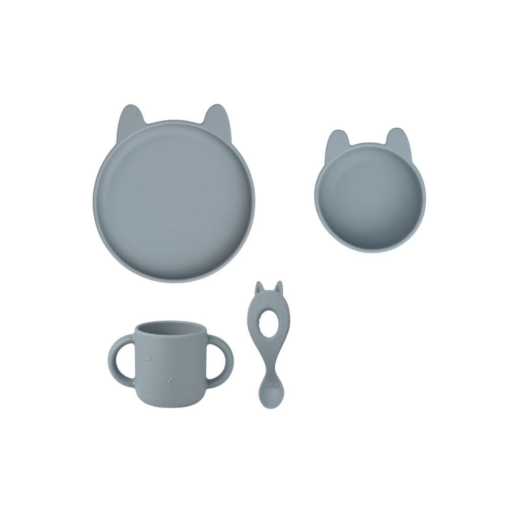 Liewood Set repas 4 pièces Rabbit Sea Blue