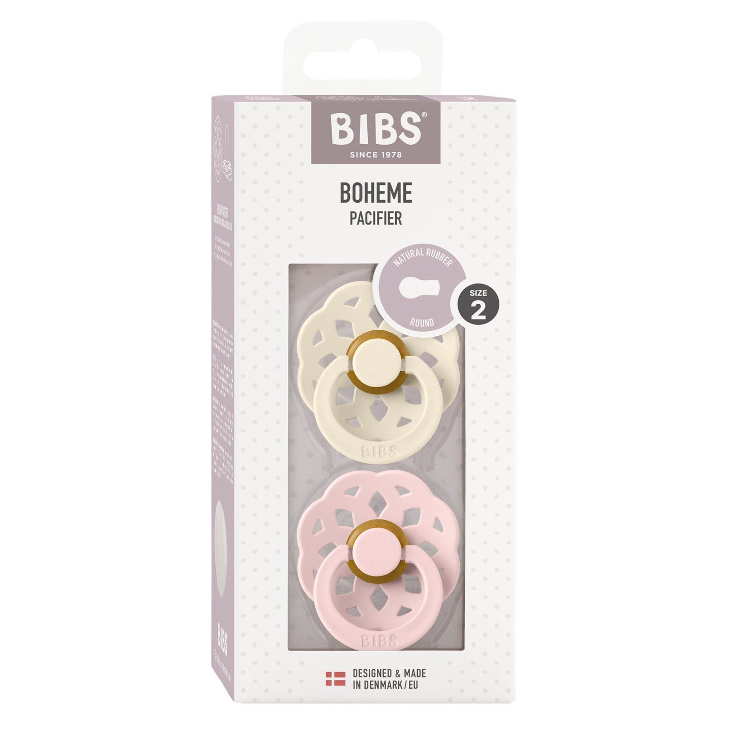 Bibs Sucette 6 - 18 mois Ivory/Blossom - 2 pièces