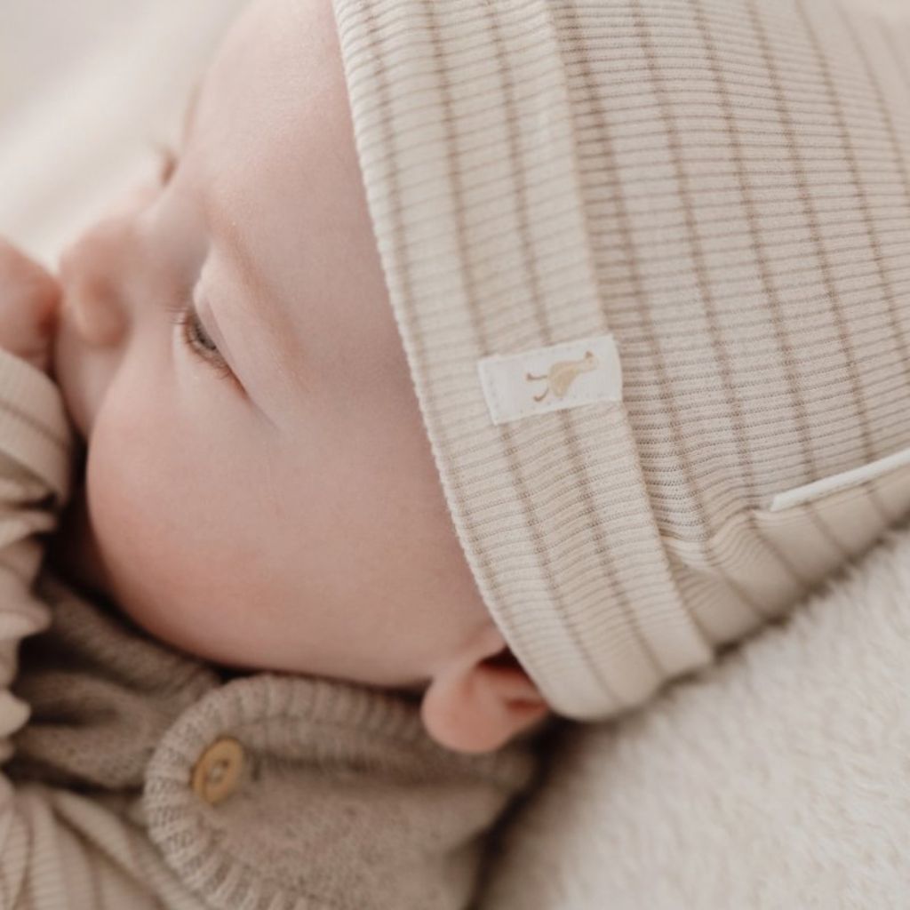 Little Dutch Bonnet Stripe unisexe Soft Beige