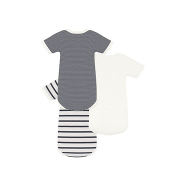 Petit Bateau Body met korte mouwen Strepen - 3 stuks