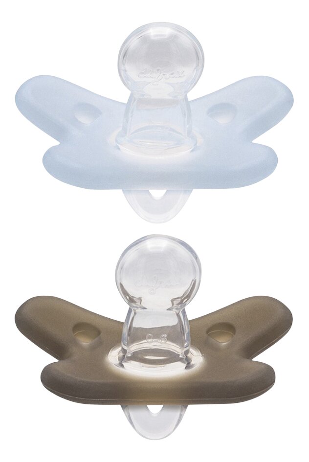 Difrax Sucette + 0 mois Natural Pure Collection bleu/gris