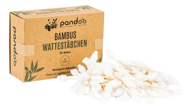 Pandoo Cotons-tiges avec embout sécurisé bambou