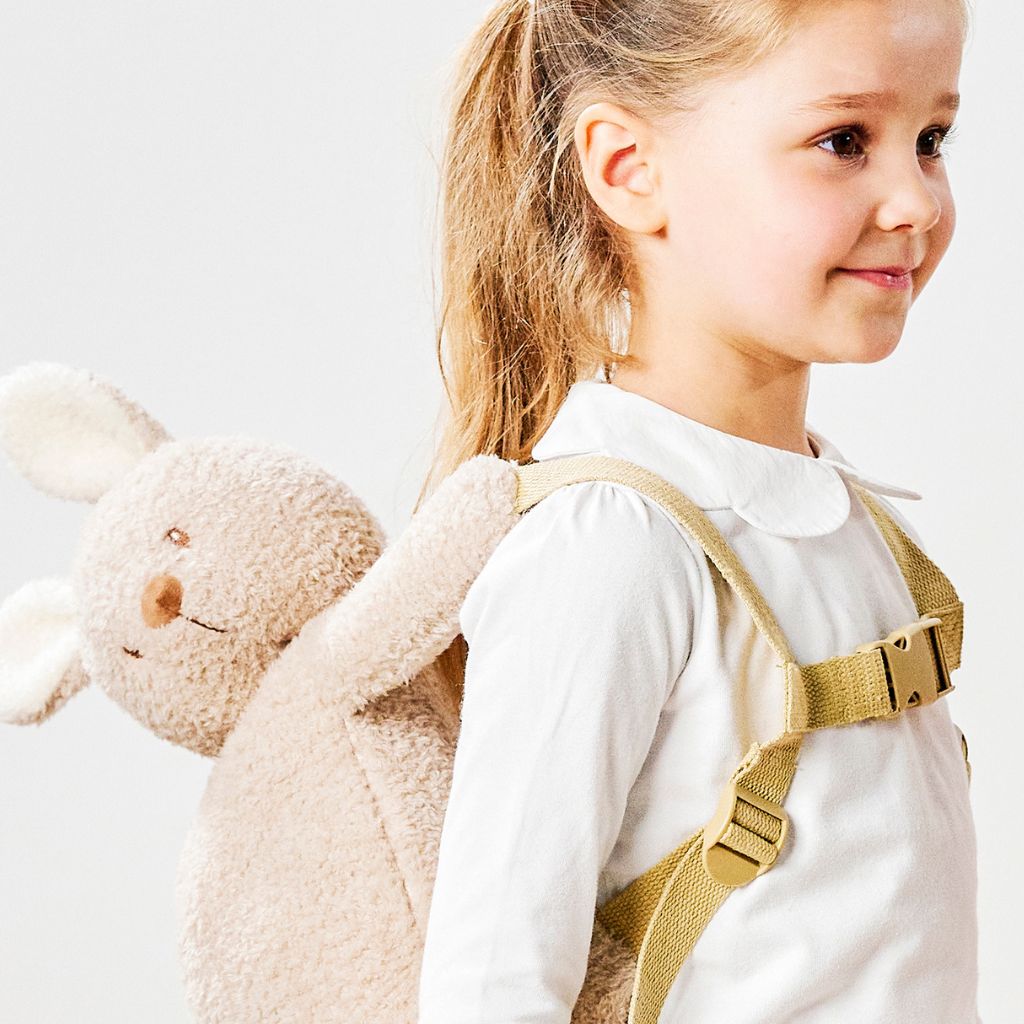 Nattou Rugzakje knuffel konijn beige