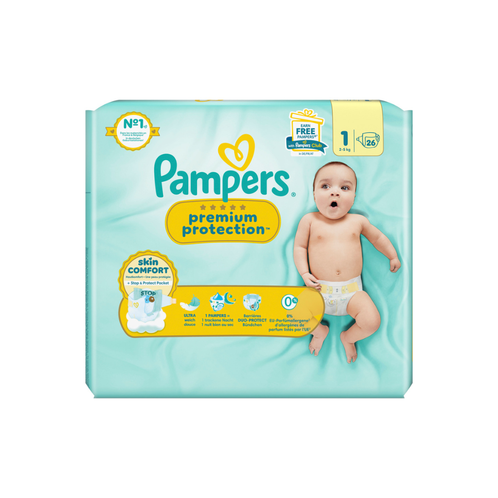 Pampers Wegwerpluiers Premium Protection Maat 1