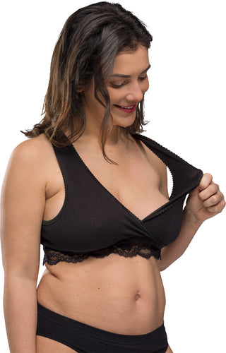 Carriwell Soutien-gorge de nuit et d'allaitement Crossover Black