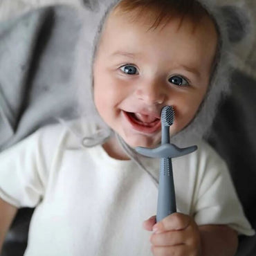 Mushie Tandenborstel Flower Cambridge Blue