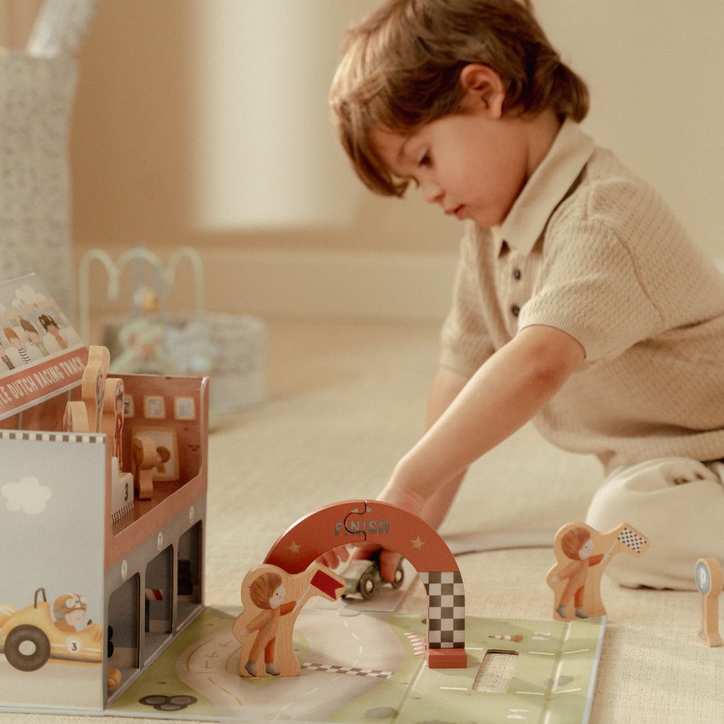 Little Dutch Houten Speelkoffer met racebaan
