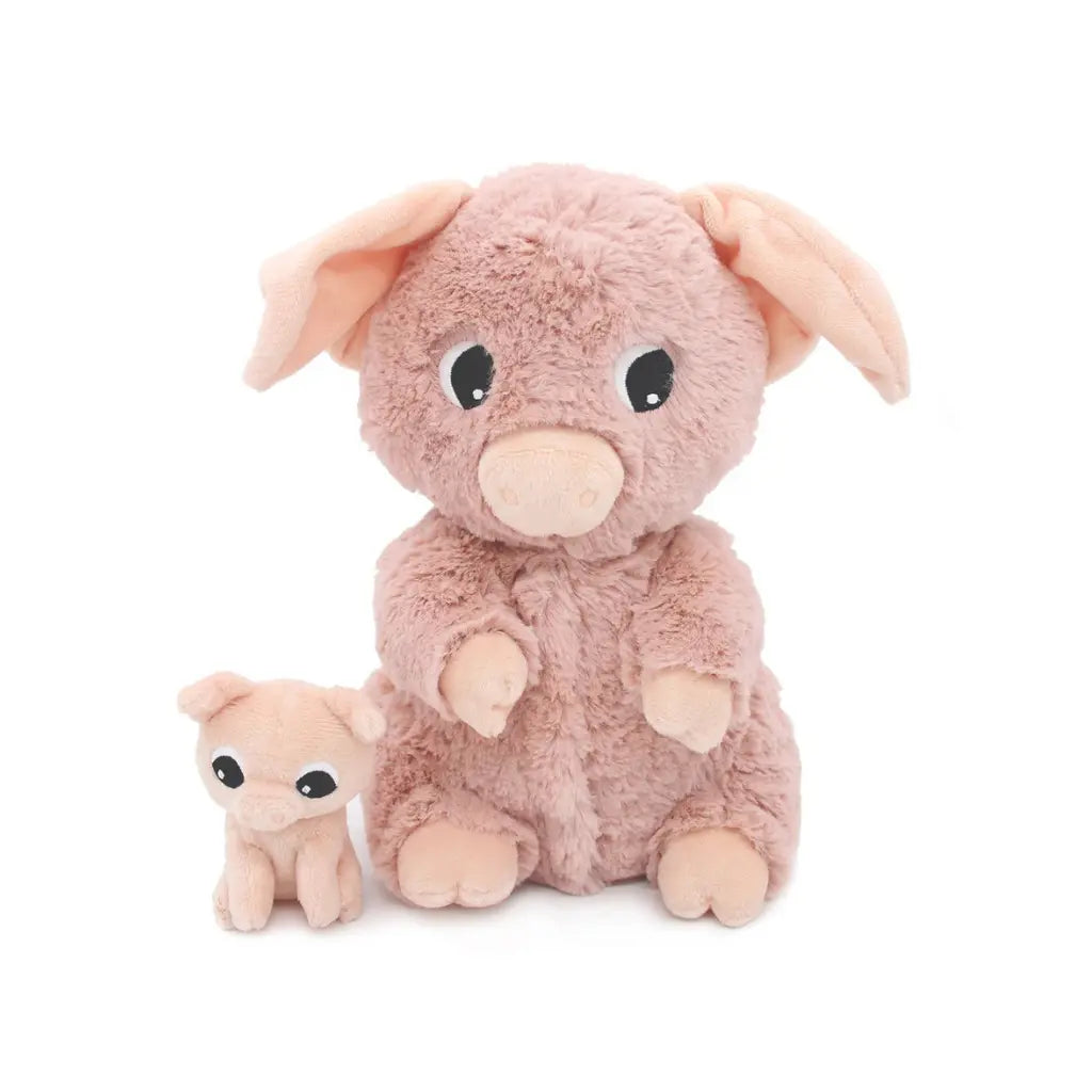 Les Déglingos Peluche Barbekiou cochon Maman et Bébé Rose Ptipotos