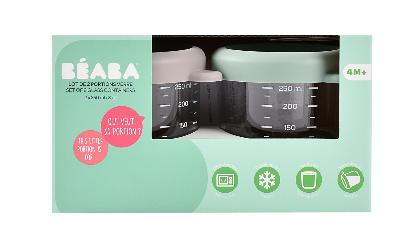 Béaba Bewaarpotje Gazelle / Green - 2 stuks