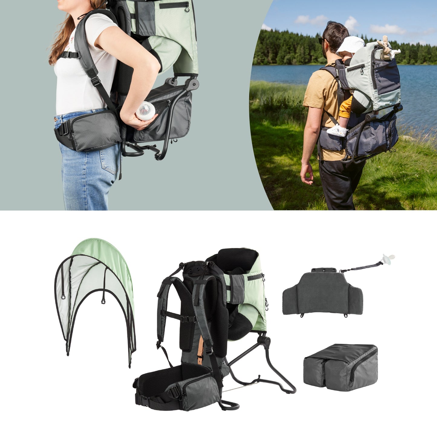 Babymoov Porte-bébé dorsal Moov & Hike vert clair