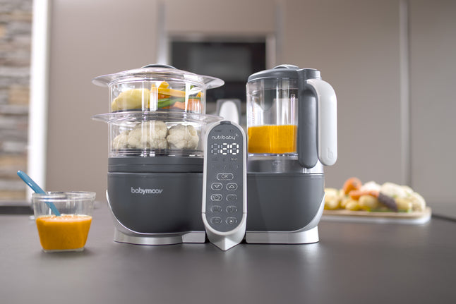 Babymoov Cuiseur Vapeur/Blender/Chauffe-Biberon/Stérilisateur Nutribaby + Gris