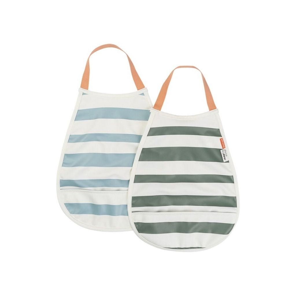 Done by Deer Bavoir pull over Stripes Blue Green - 2 pièces