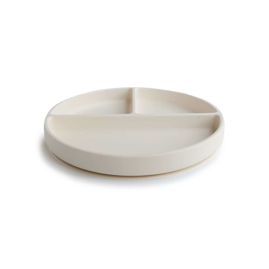 Mushie Bord siliconen Ivory