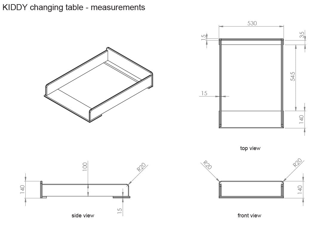 Jaxx 2-delige babykamer (bed + commode met verlengstuk) Kiddy wit