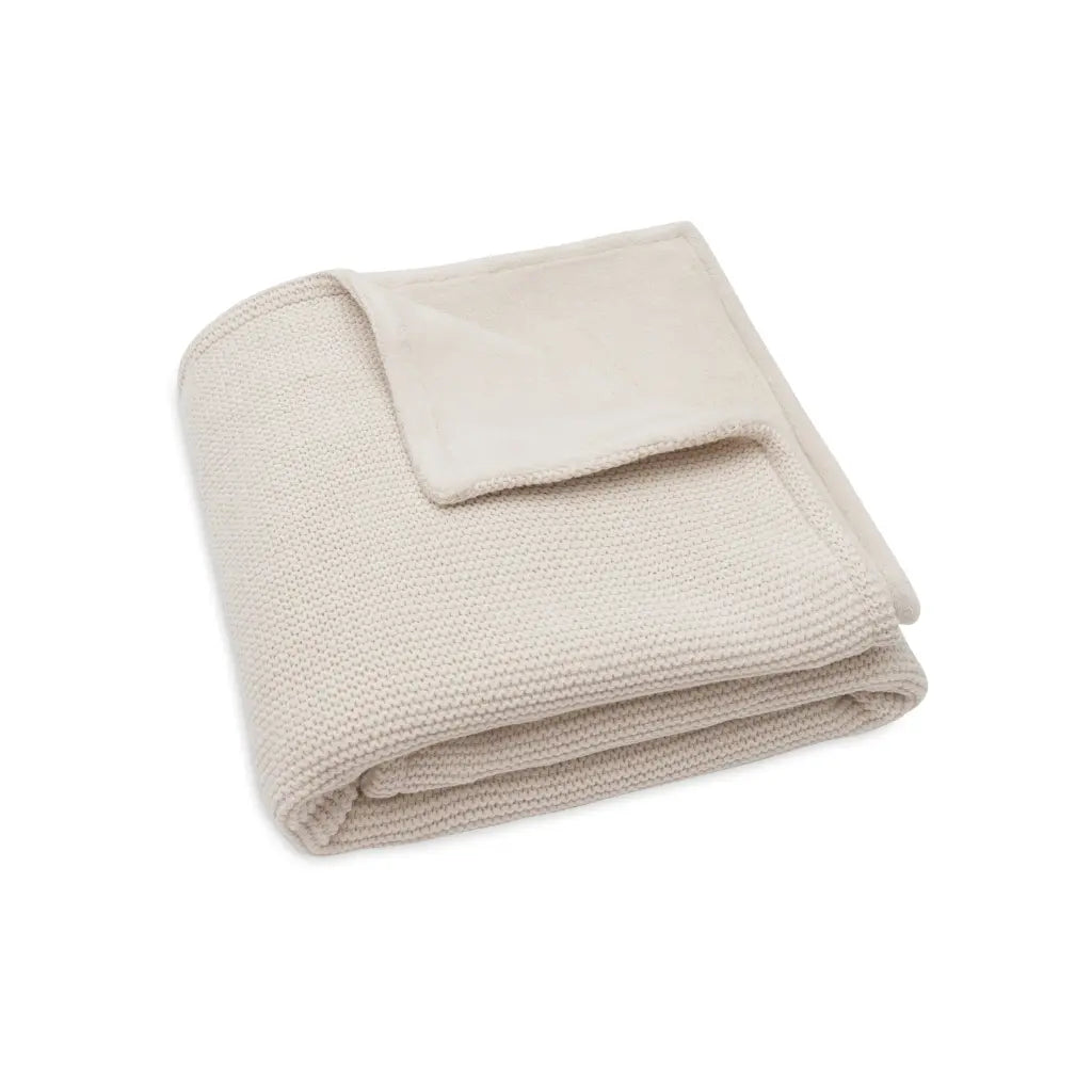 Jollein Couverture pour berceau Basic Knit Oatmeal/Velvet 75 x 100 cm