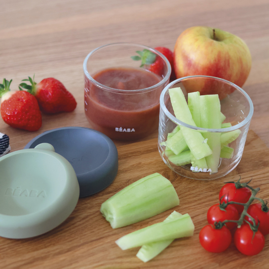 Béaba Pot de conservation Mineral/Sage Green 150 ml - 2 pièces