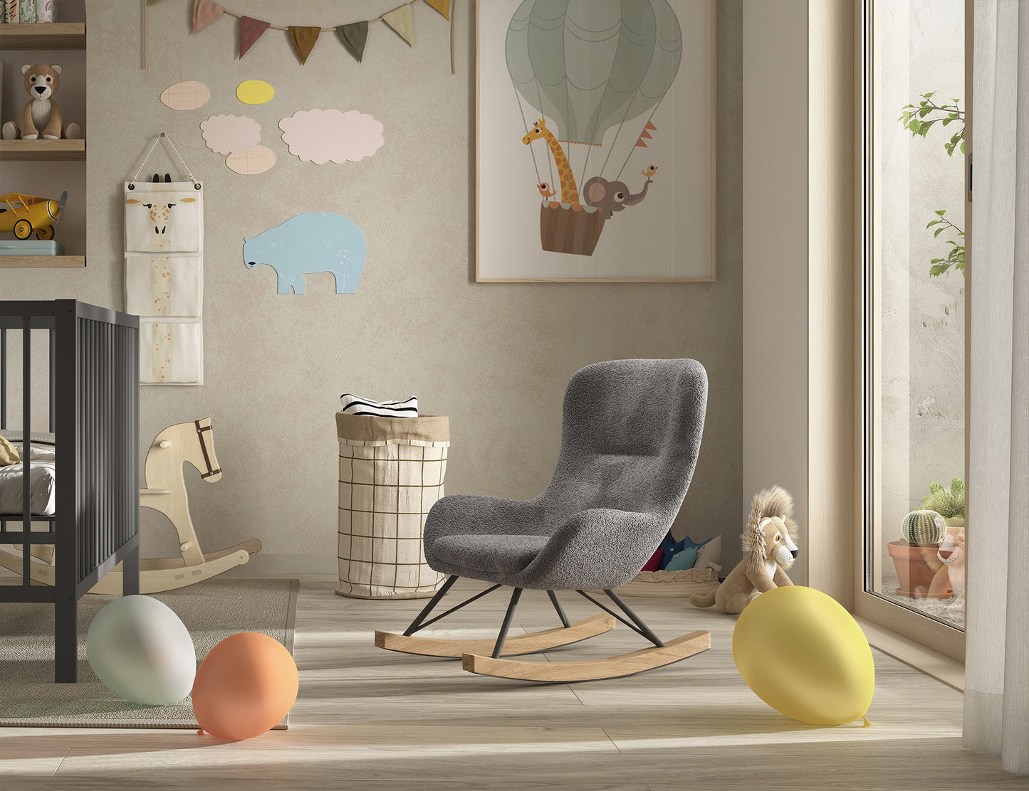 Jaxx Fauteuil à bascule pour enfants Rocky Mini Boucle anthracite