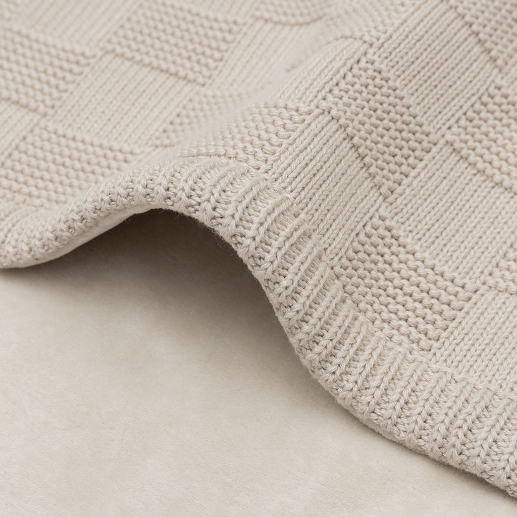 Jollein Deken voor bed Box Knit Warm Sand/Velvet 100 x 150 cm