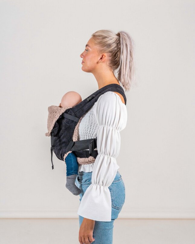 ByKay Doublure hivernale teddy pour porte-bébé taupe