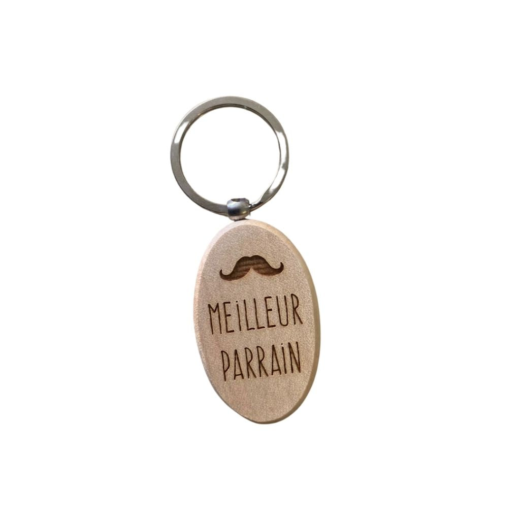Dotti Sleutelhanger hout Meilleur Parrain