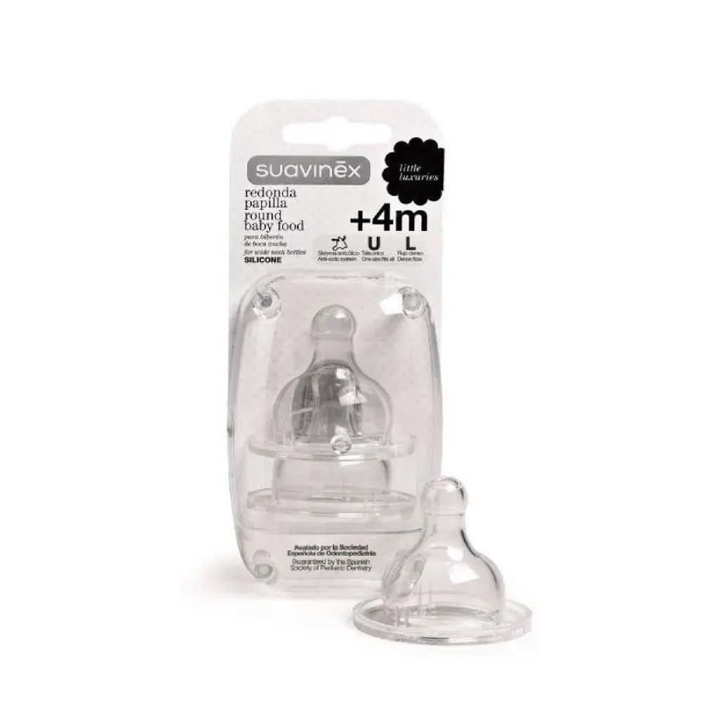 Zuigspeen, 2st, Suavinex, silicone, rond +4m, food