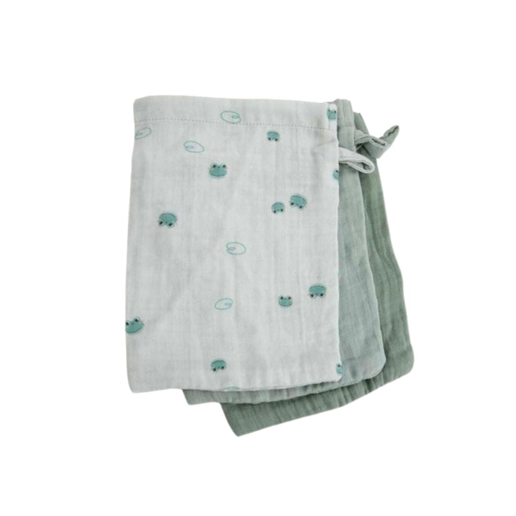Dreambee Gant de toilette Oscar Grenouille Lg 15 x L 21 cm - 3 pièces