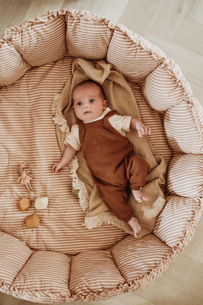 Play and Go Coco Stripes brown organic babymat 130 cm