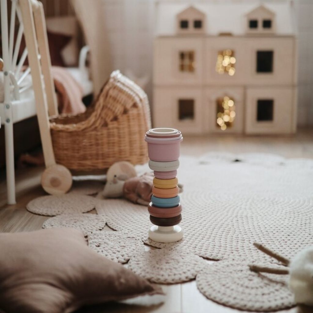 Mushie Pots à empiler Pastel 8 pots