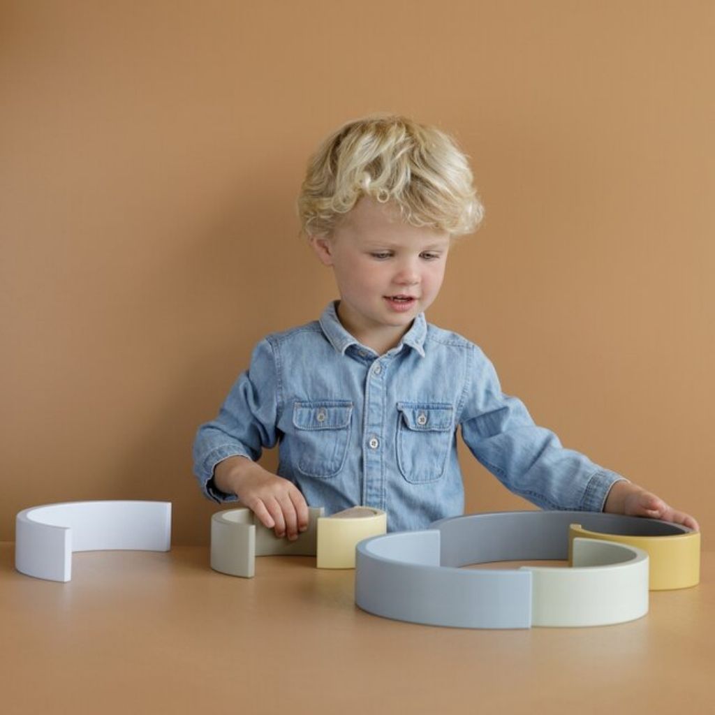 Little Dutch Jouet d'activité Arc-en-ciel en bois Blue