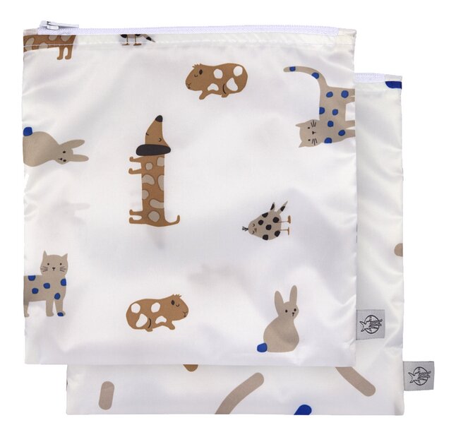 Lässig Sac à snack Little Mateys Royal Blue - 2 pièces