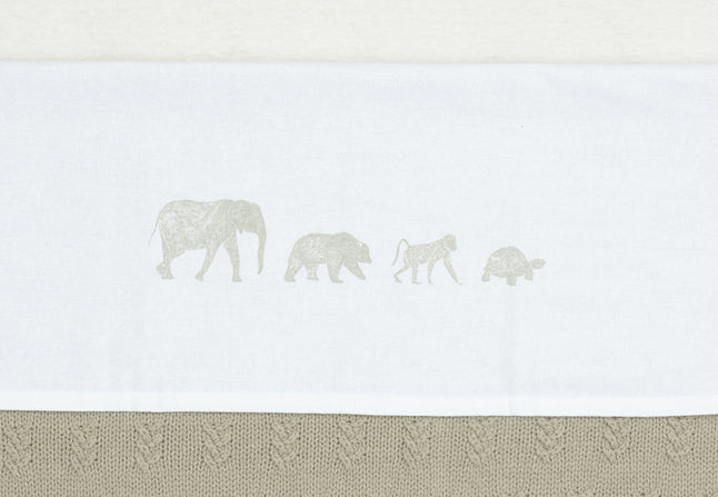 Drap de lit Jollein Animaux Vert Olive