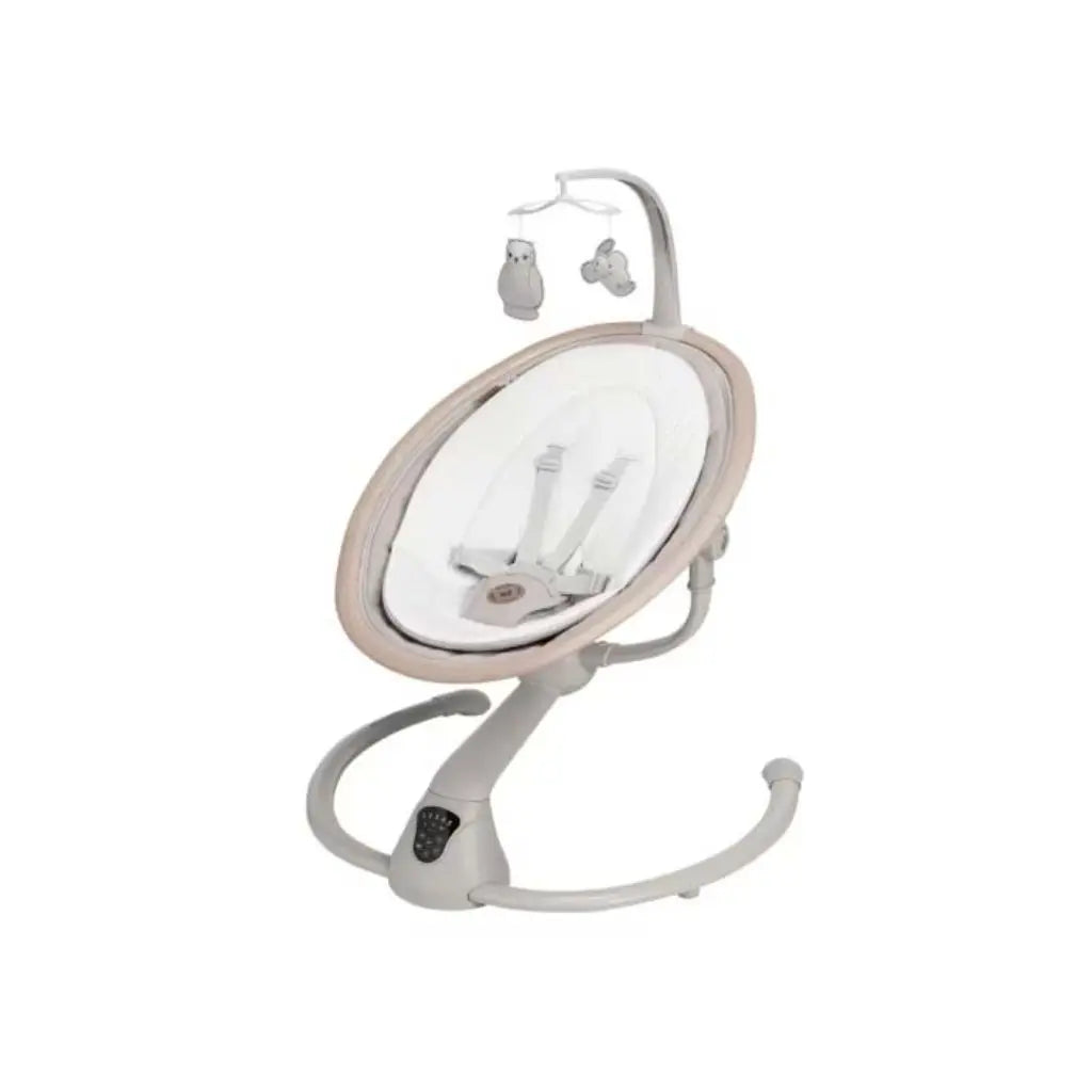 Maxi-Cosi Cassia Elektrische babyswing, 0 - 6 maanden, max. 9 kg, Babywipstoel, 12 melodieën, 360° draaibaar zitje, automatische bewegingsdetectie, 5 snelheden, 2 ligstanden, Essential Graphite