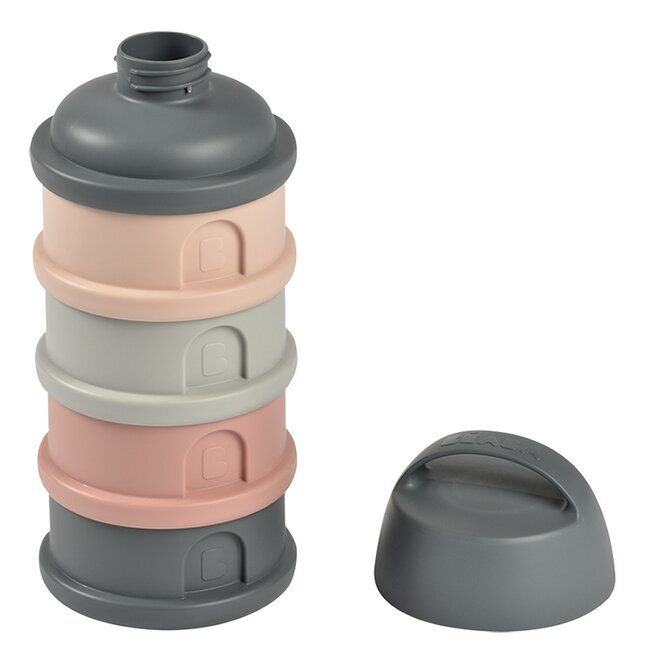 Béaba Doseerdoos voor poedermelk 4 compartimenten Mineral Gray/Pink