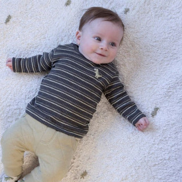 Feetje T-shirt manches longues côtelé ligné Rawrsome Anthracite melange